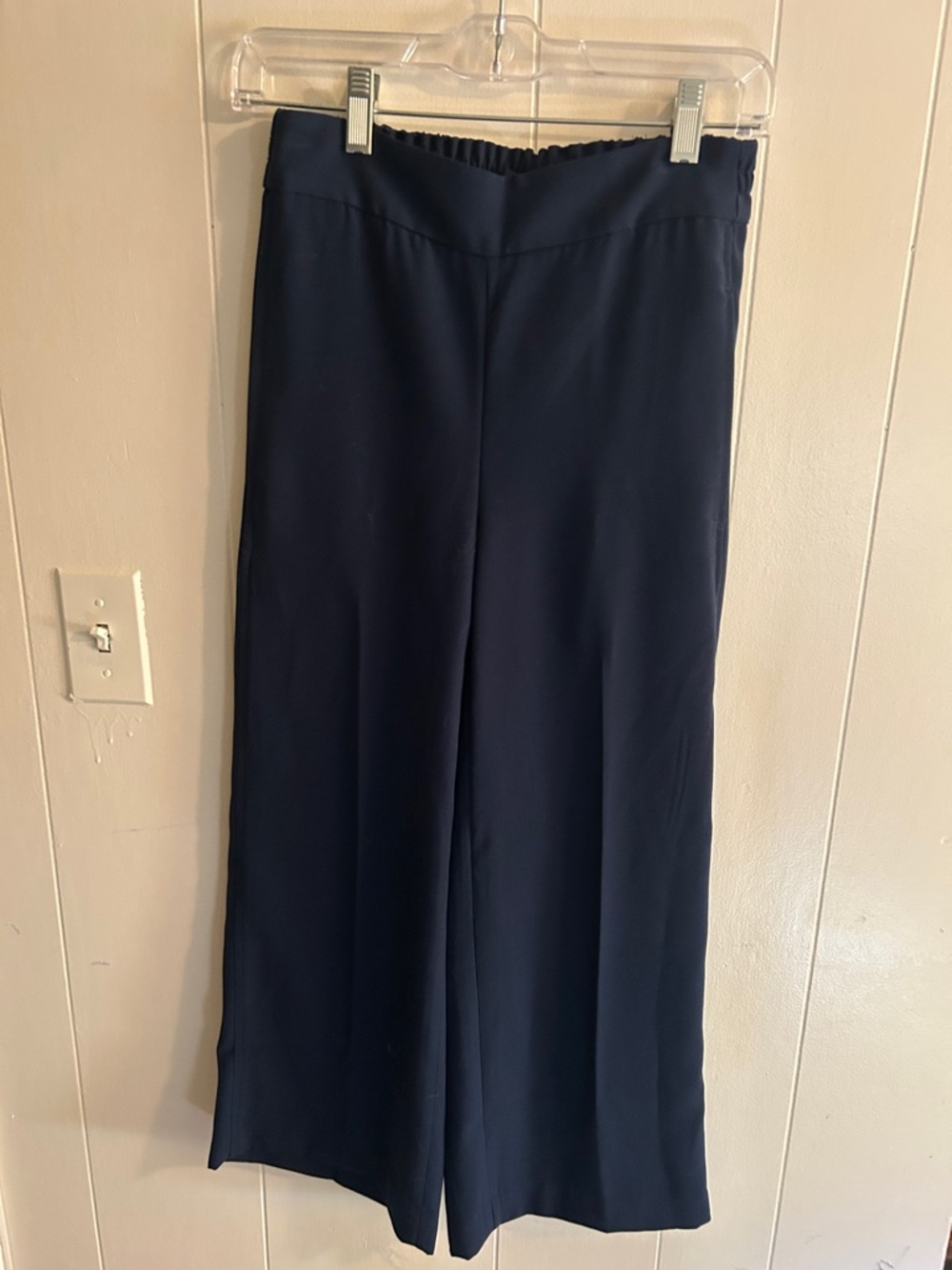 Madewell Navy Wide-Leg Pull-On Pants
